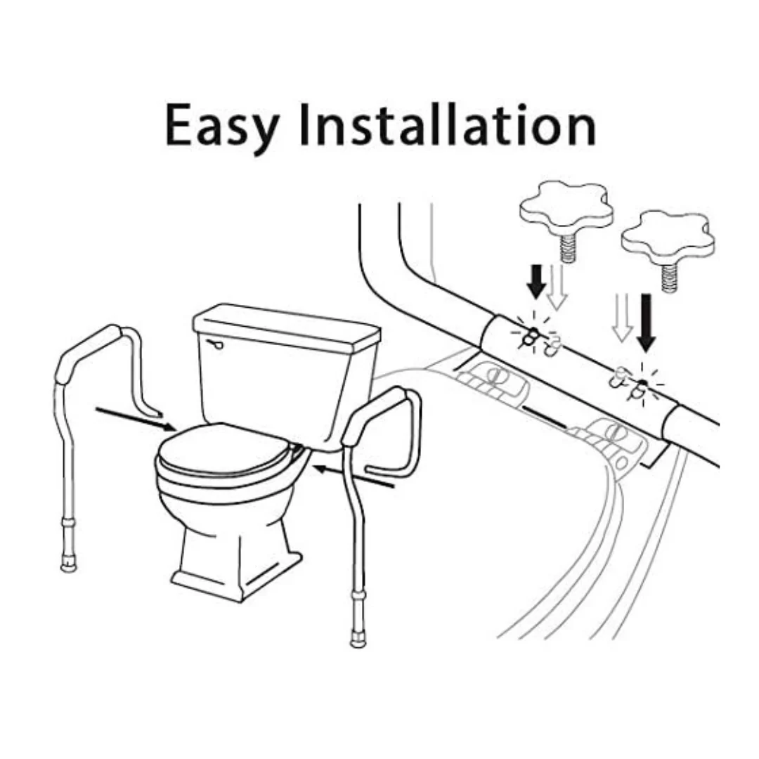 Carex Adjustable Toilet Safety Rails - Image 3
