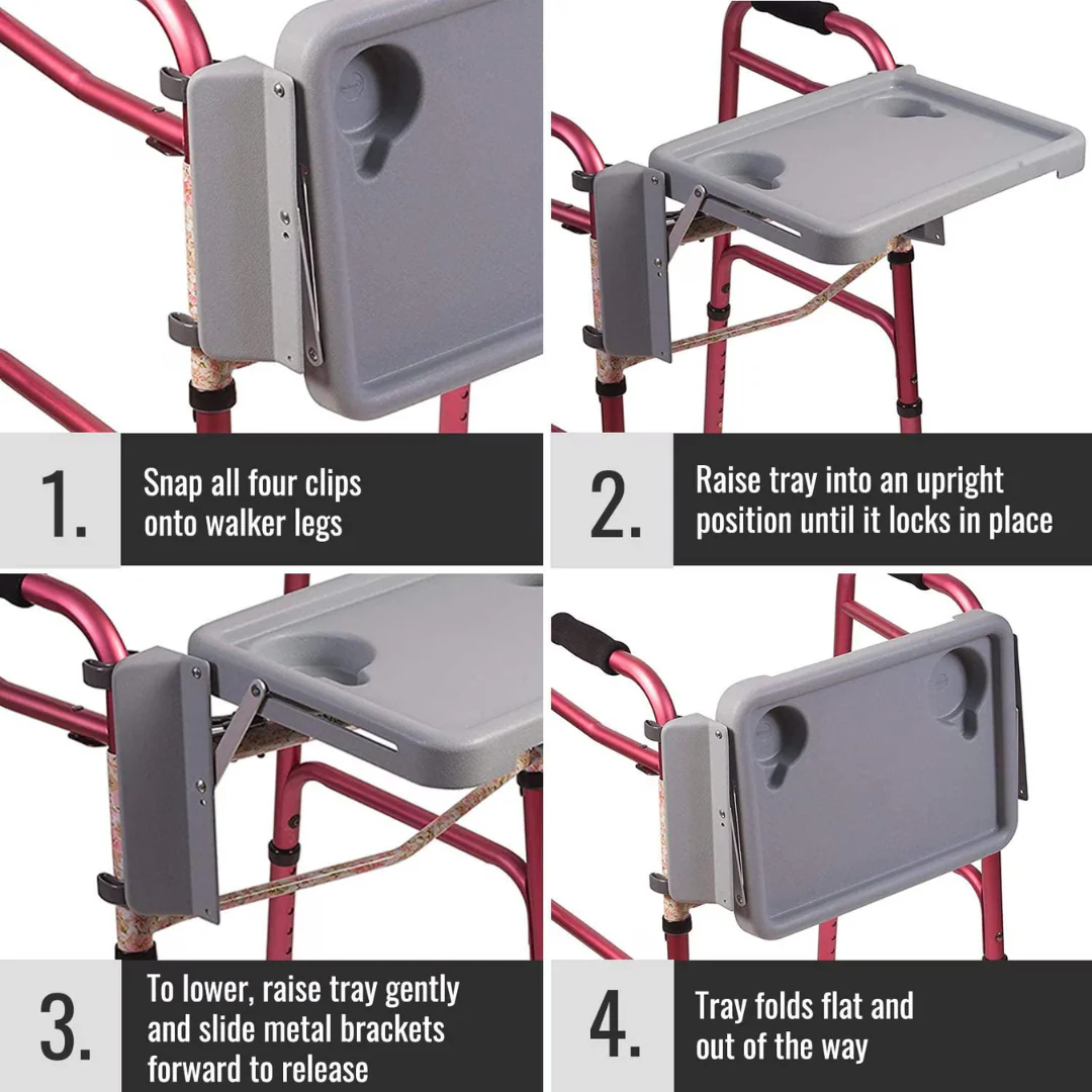 DMI® Folding Walker Tray with Cup Holders - Image 4