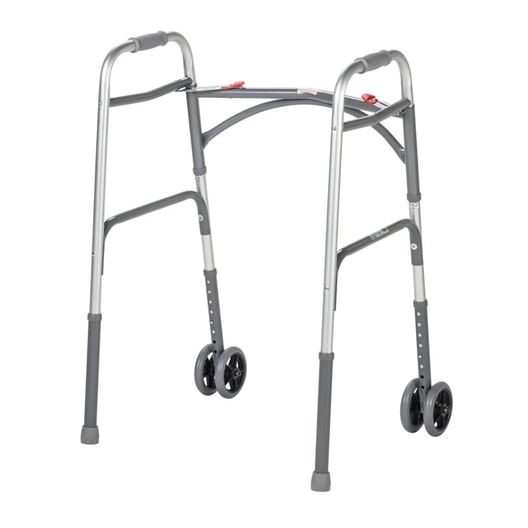 Drive Bariatric Aluminum Two Button Folding Walker - Image 4