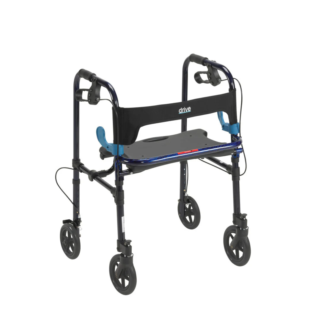 Drive Clever-Lite Walker with Seat and 8" Casters - Image 2