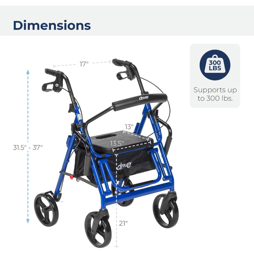 Drive Hybrid Duet Rollator/Transport Chair - Image 13