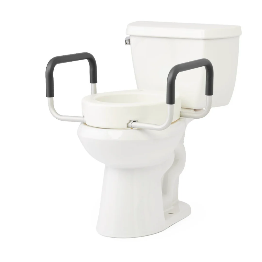 Medline 3.5" Bariatric Toilet Seat Riser with Arms - Image 2