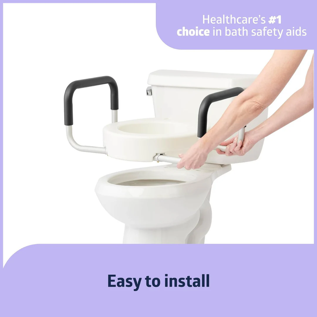 Medline 3.5" Bariatric Toilet Seat Riser with Arms - Image 7