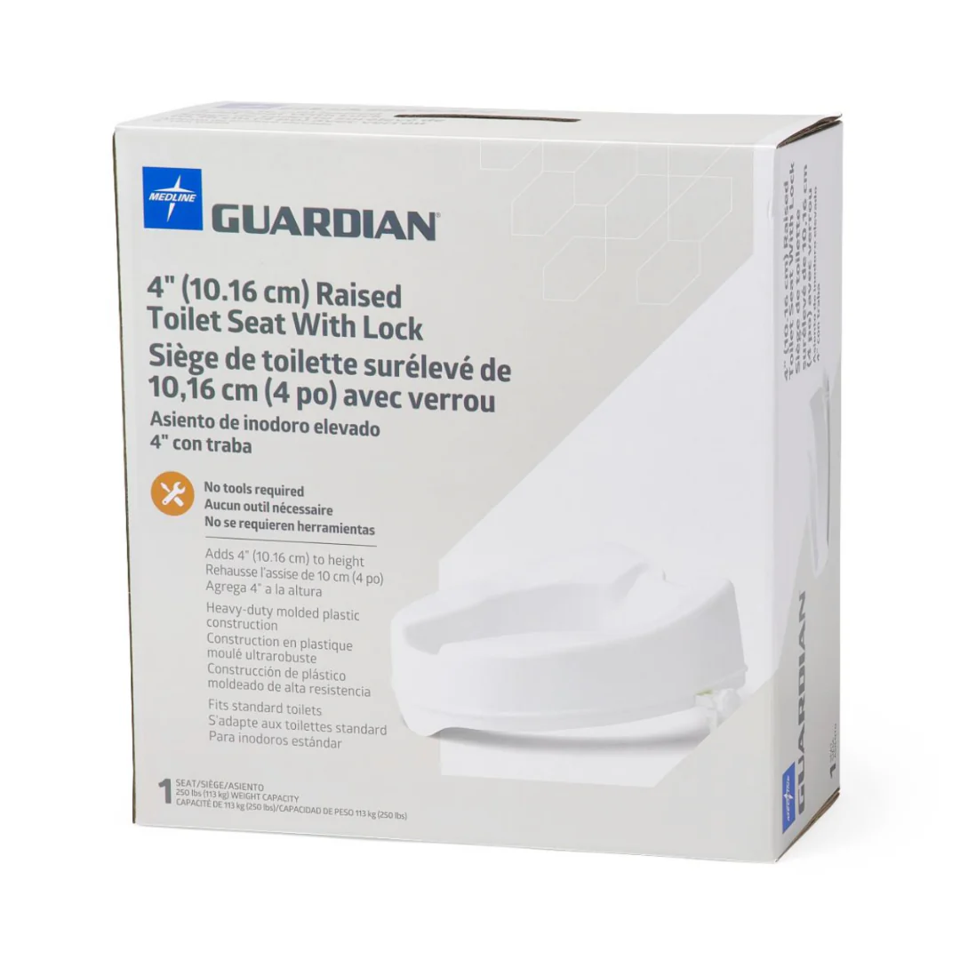 Medline 4" Locking Raised Toilet Seats without Arms - Image 7
