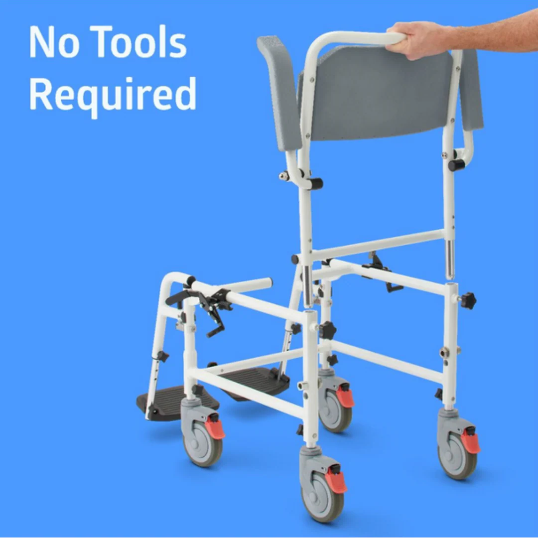 Medline Aluminum Padded Shower Chair Commode - Open Box - Image 12
