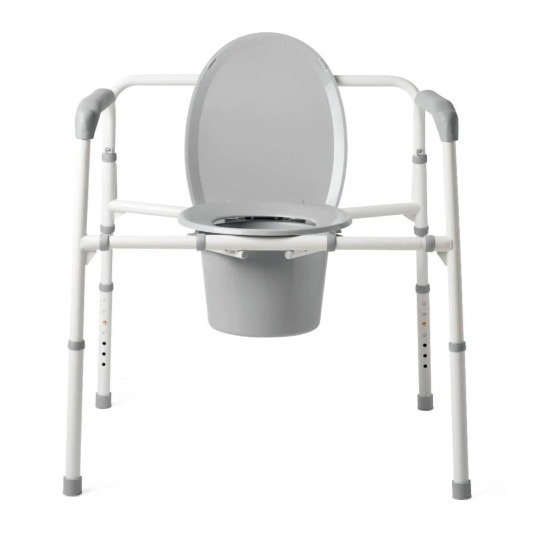 Medline Bariatric Folding Commode - Extra Wide 24" Seat - 650 lb Capacity - Image 3
