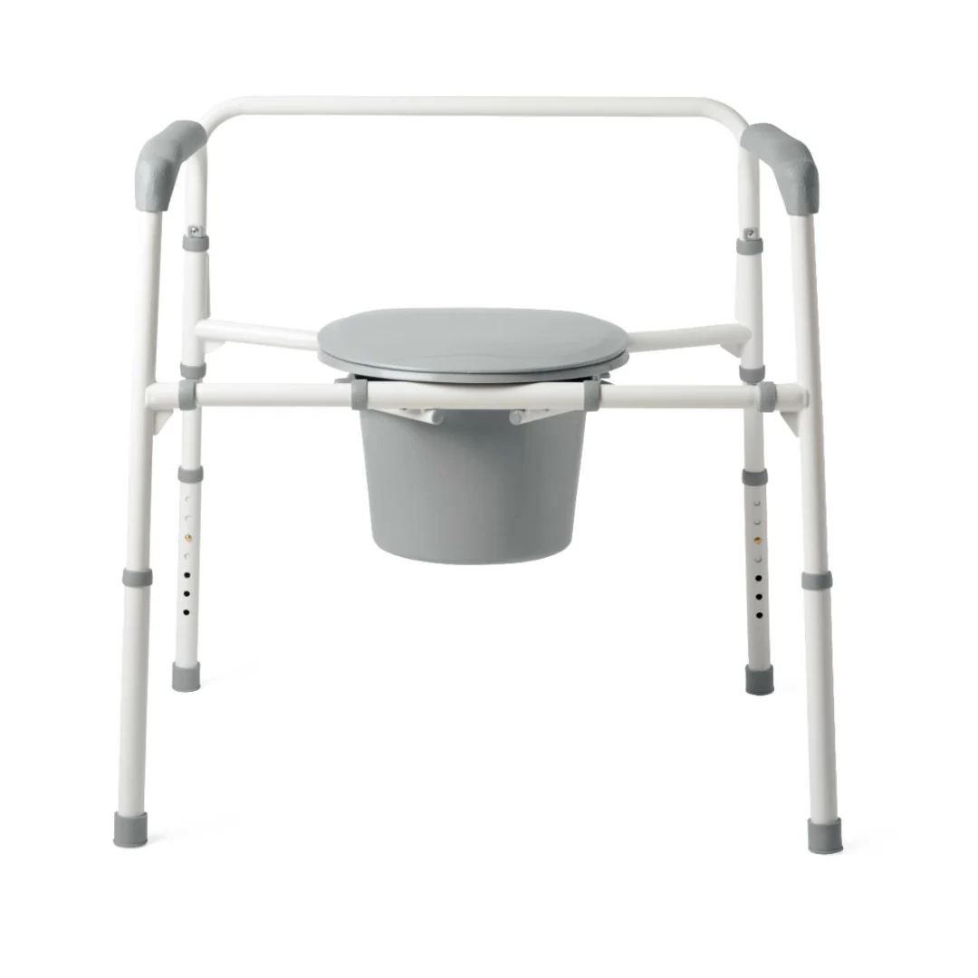 Medline Bariatric Folding Commode - Extra Wide 24" Seat - 650 lb Capacity - Image 4