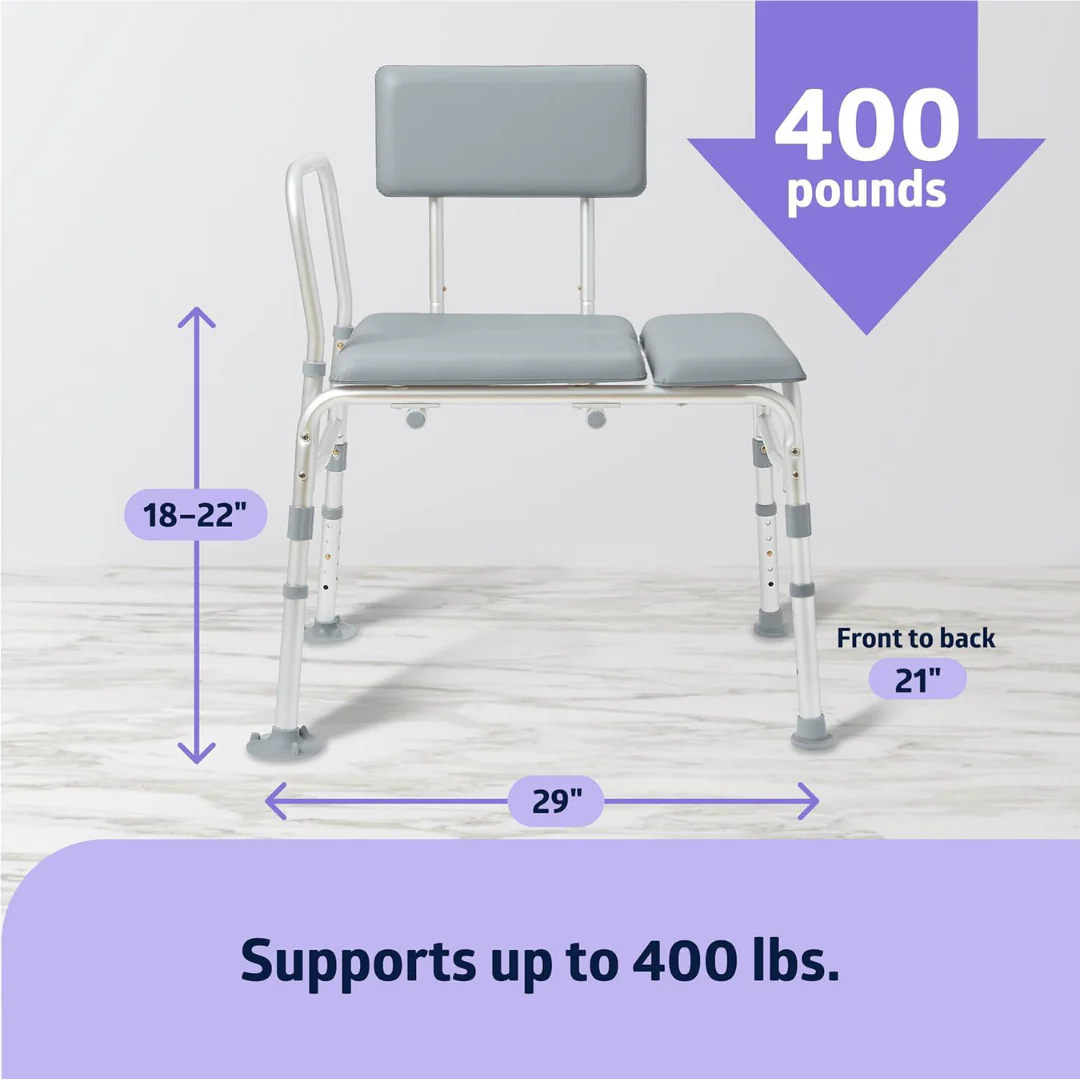 Medline Bariatric Padded Bathtub Transfer Bench - Image 2