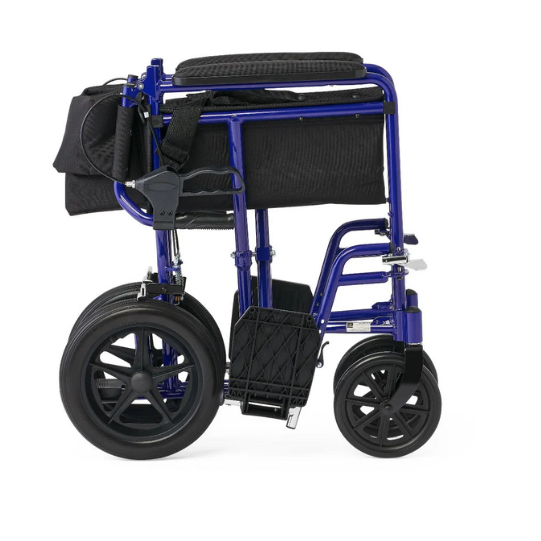 Medline Lightweight Aluminum Transport Chair with 12" Wheels - Image 4