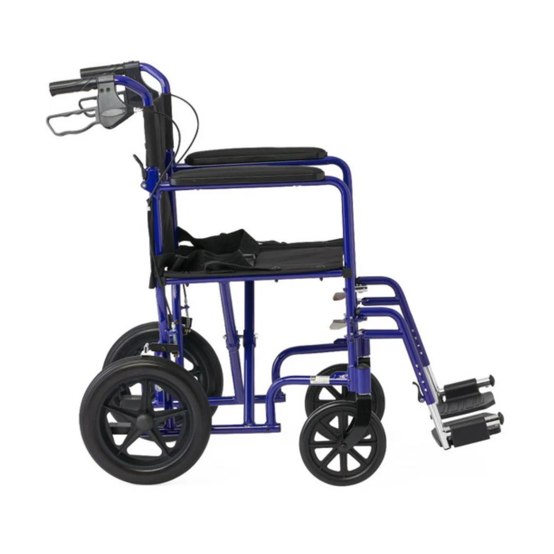 Medline Lightweight Aluminum Transport Chair with 12" Wheels - Image 7