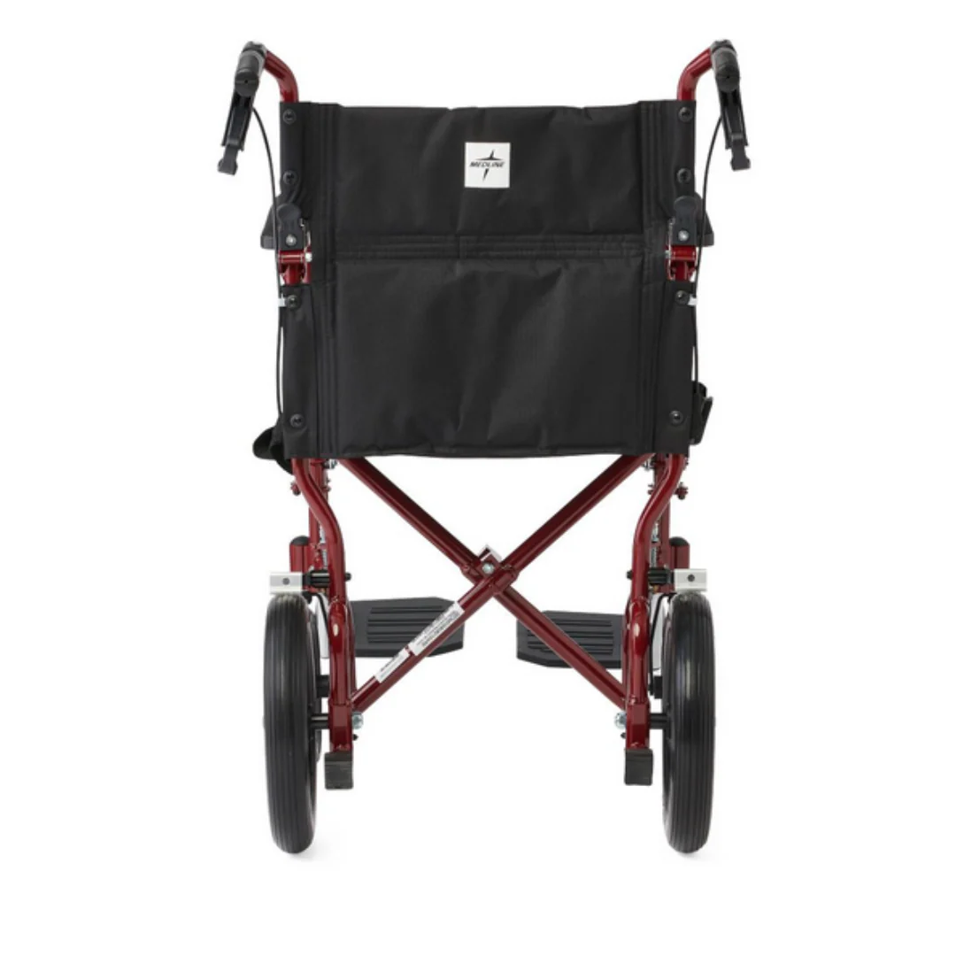 Medline Lightweight Aluminum Transport Chair with 12" Wheels - Image 9