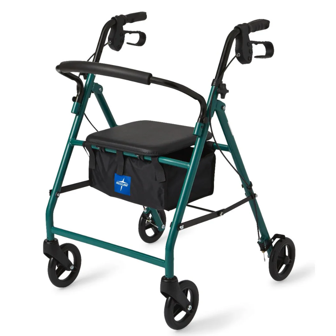 Medline Basic Lightweight Steel Folding Rollator - Image 6