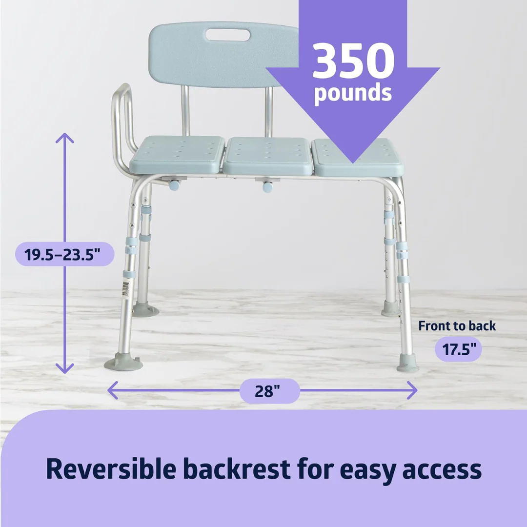 Medline Bath Transfer Bench with Microban - Image 3