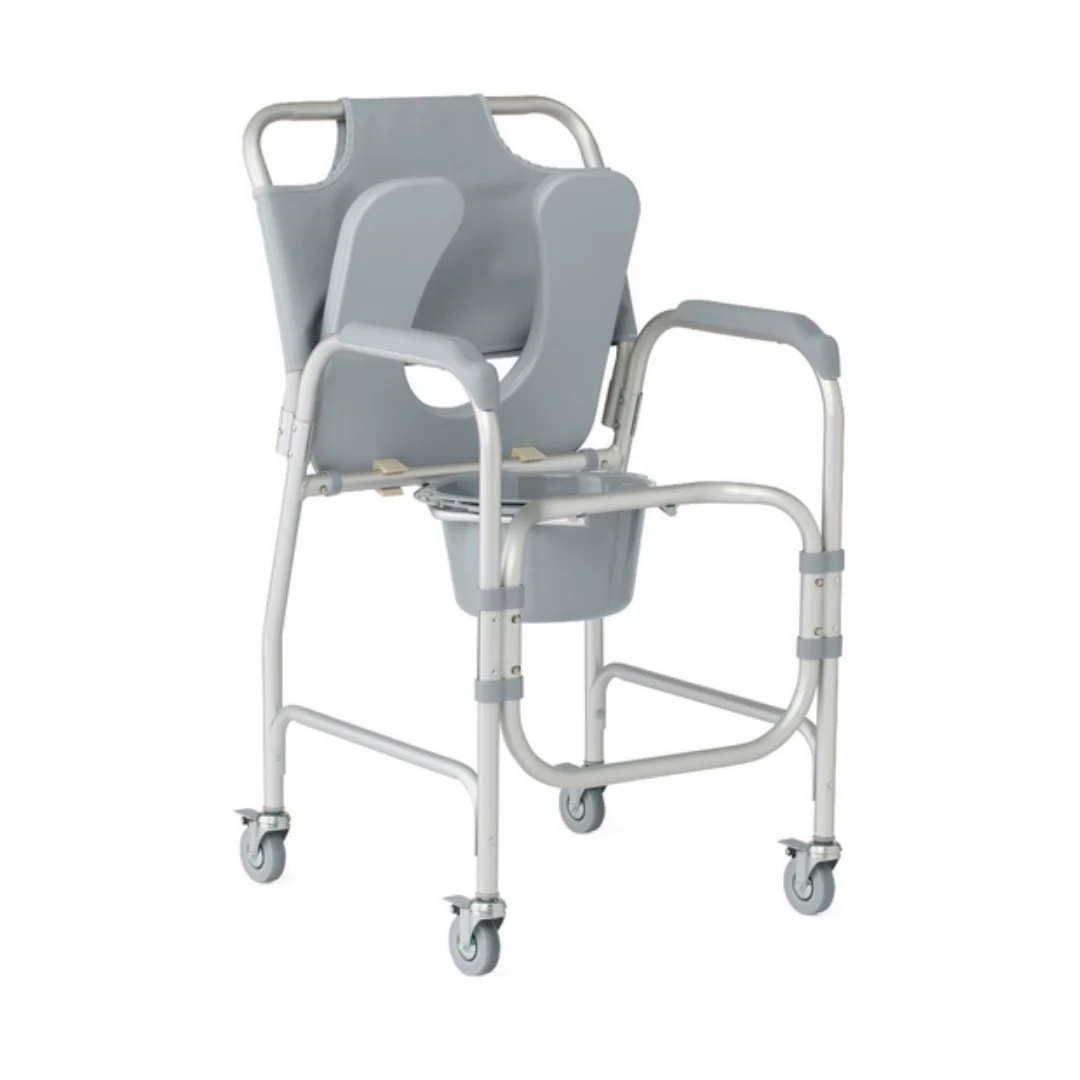 Medline Bedside Commode with Wheels & Padded Seat - Image 2