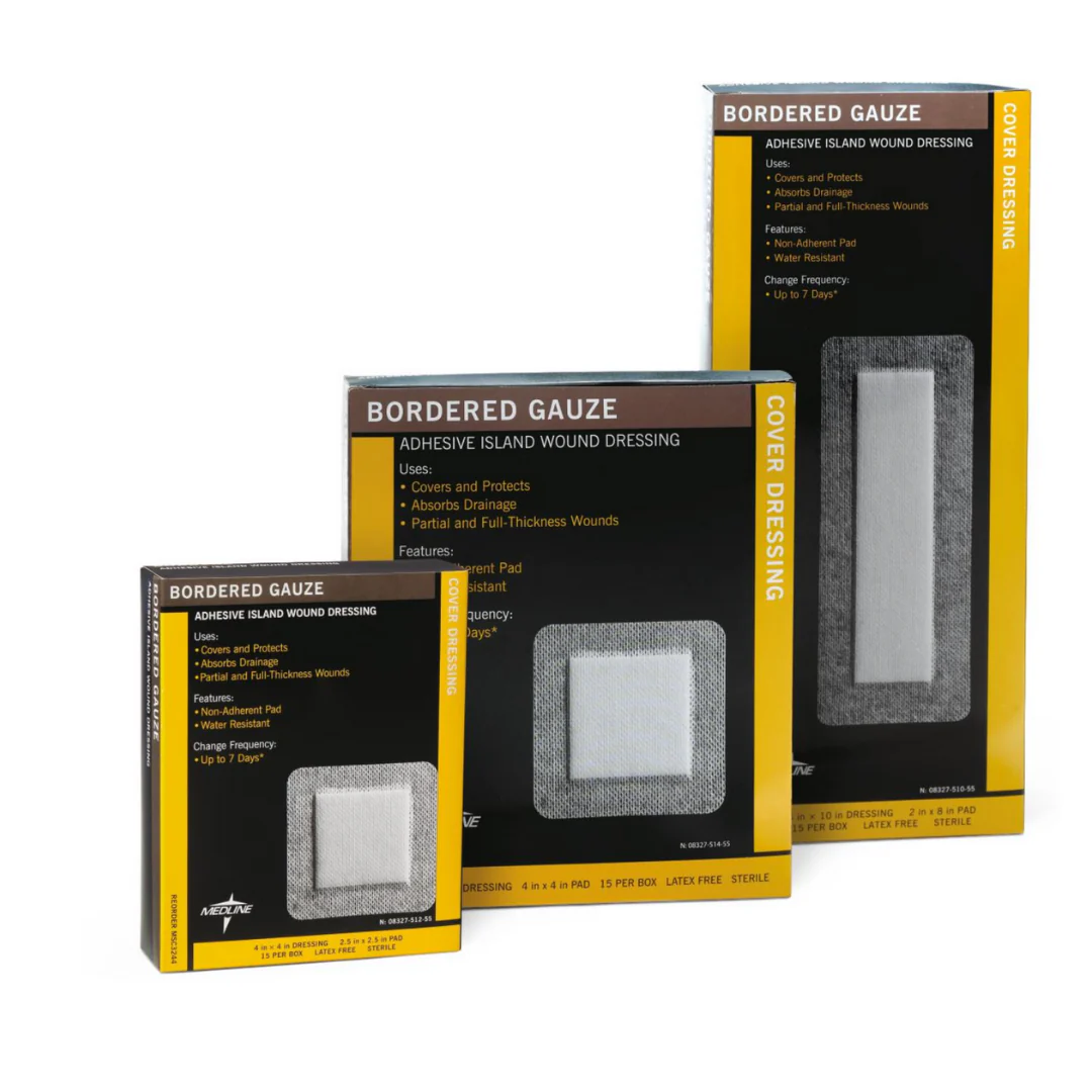 Medline Bordered Gauze Adhesive Island Wound Dressings - Image 5