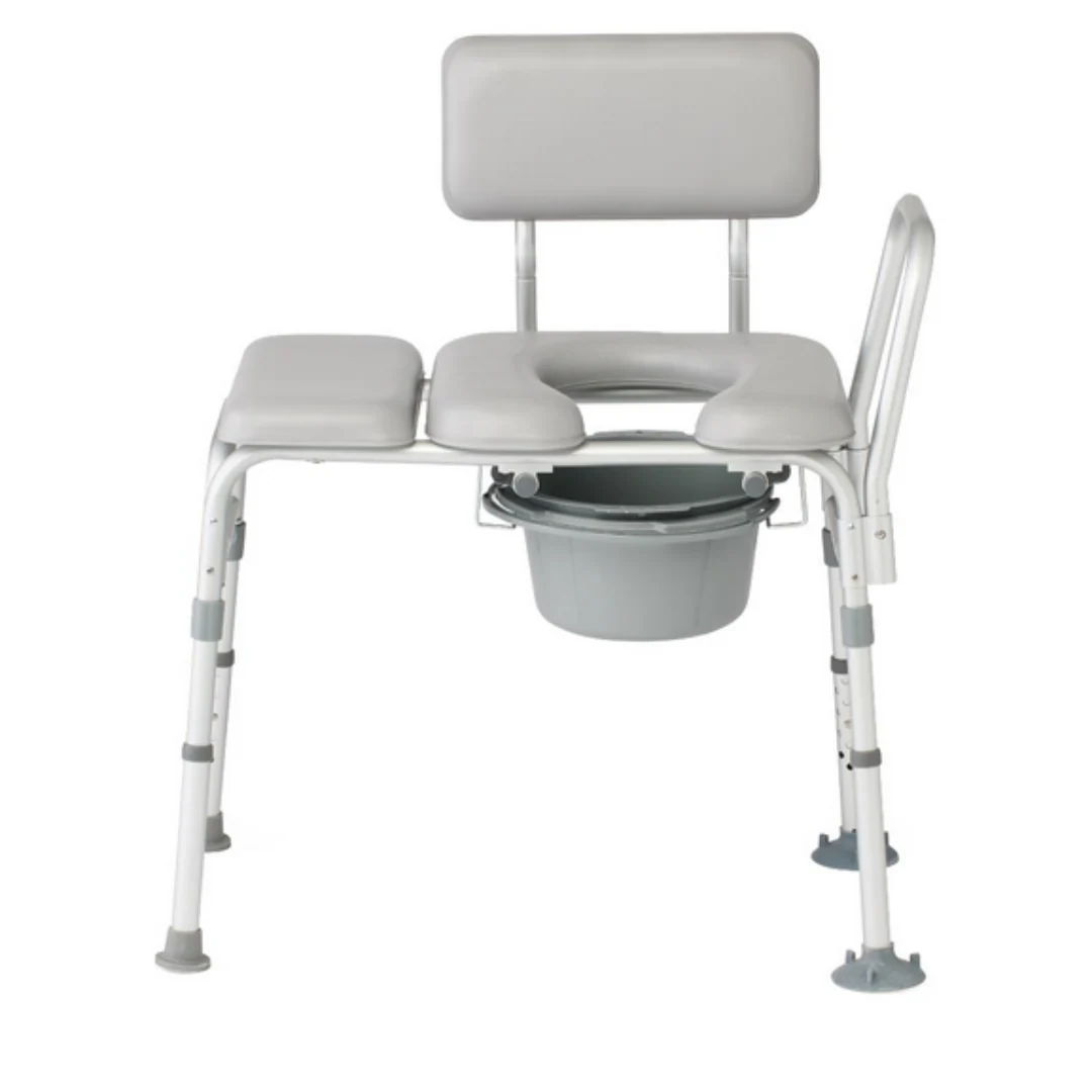 Medline Bariatric Combination Transfer Bench and Commode with Padded Seat - Image 2