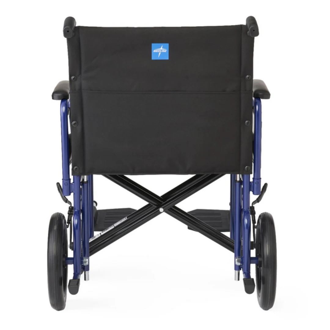 Medline Folding Bariatric Transport Chair with Swing-Away Footrests - Image 5