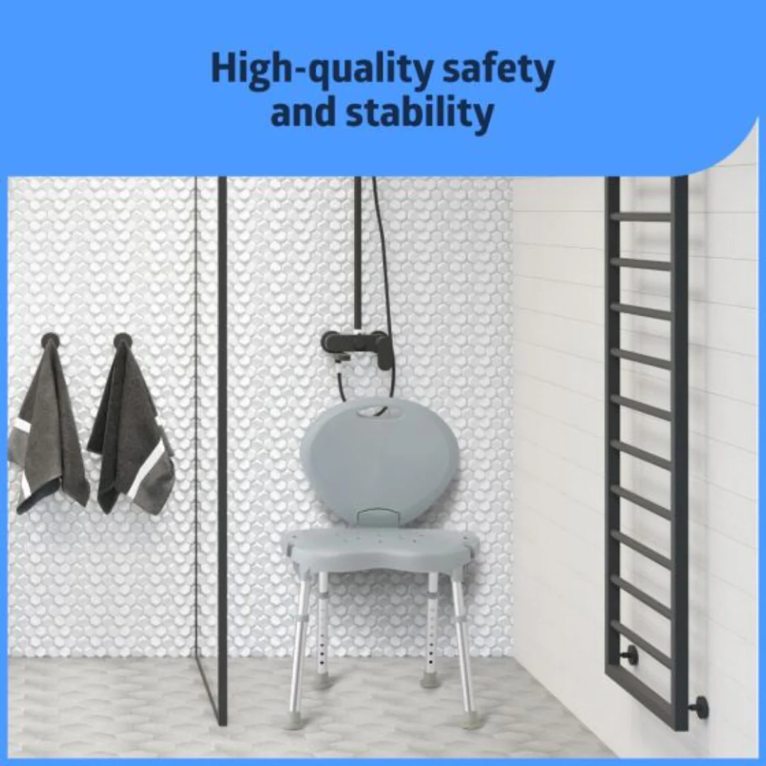 Medline Folding Portable Shower Chair with Backrest - Image 3