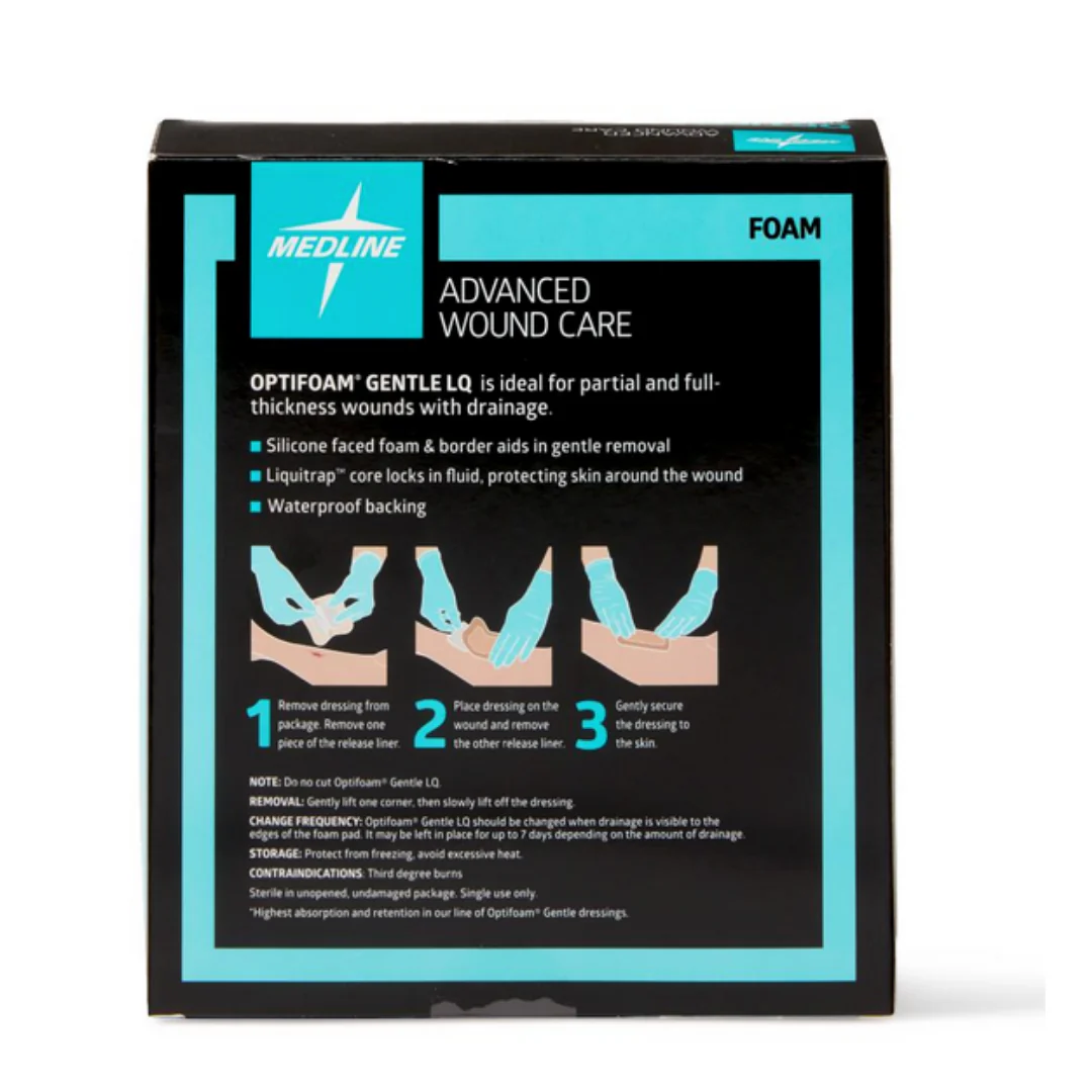 Medline Optifoam Gentle LQ Silicone-Faced Foam Wound Dressings - Image 6
