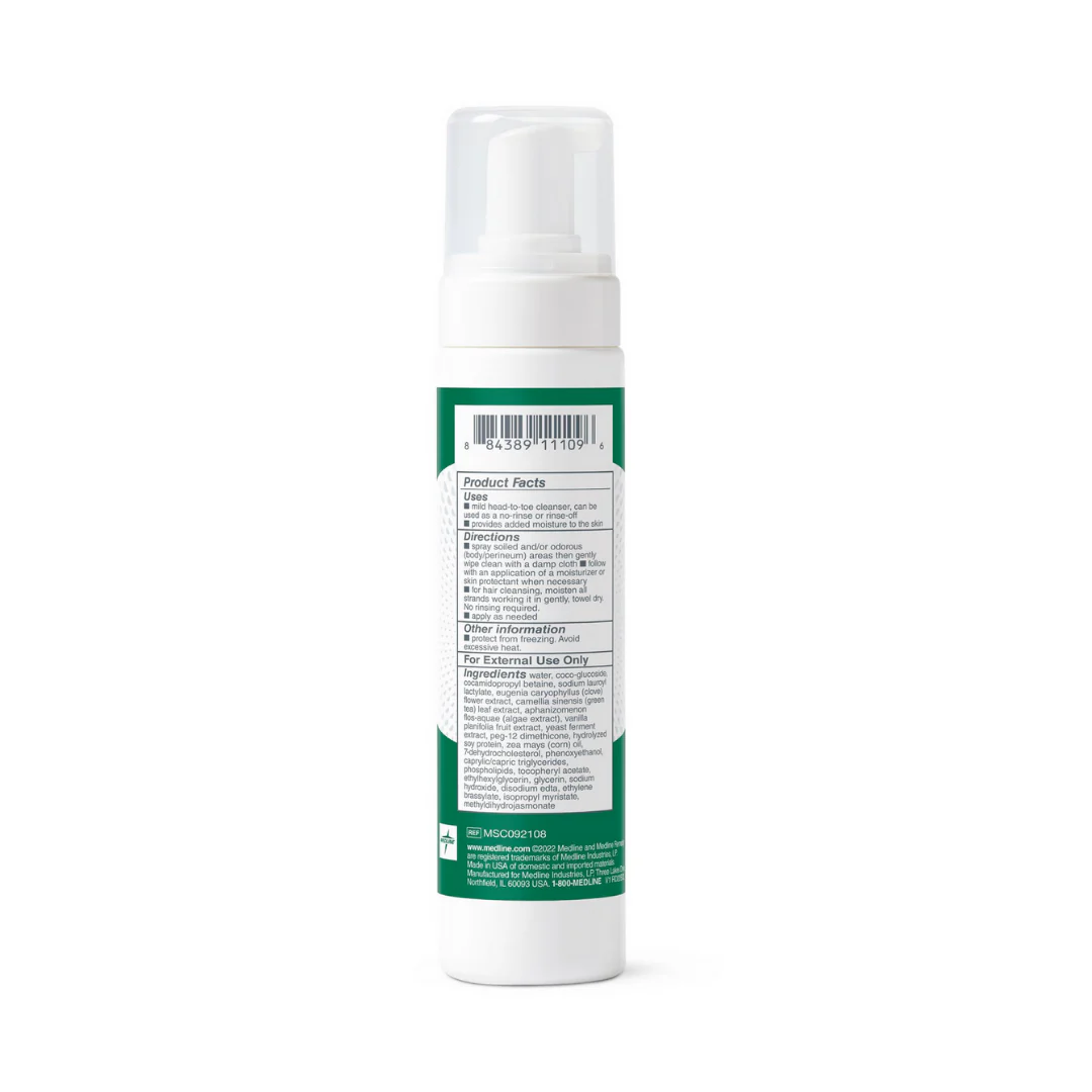 Medline Remedy Clinical No-Rinse Foam Cleanser - Body Wash & Shampoo - Image 4