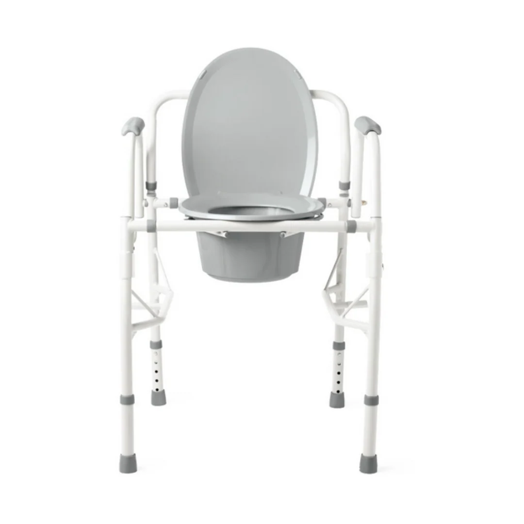 Medline Steel Drop-Arm Bedside Commode - Image 2