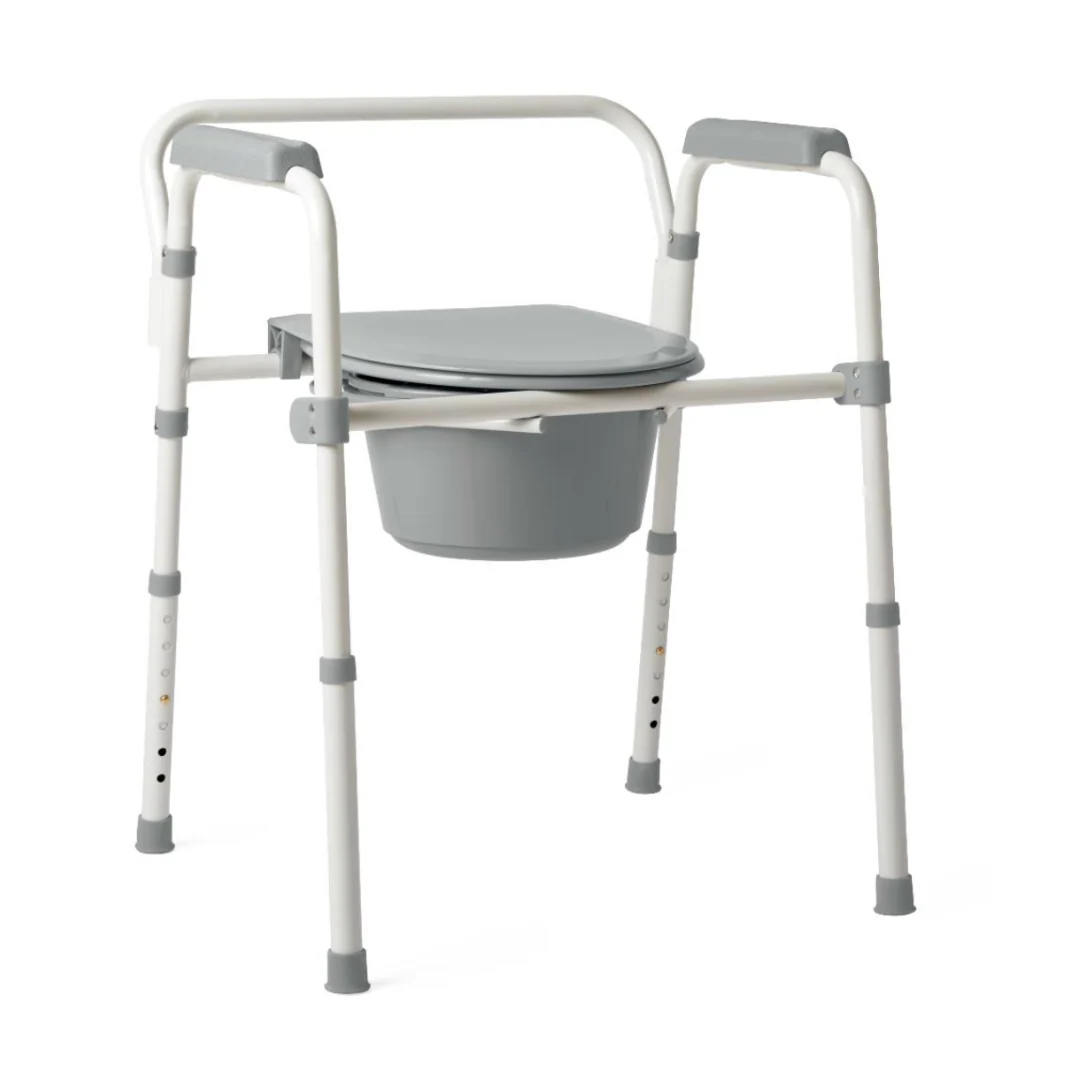 Medline Steel 3-in-1 Folding Commode with Splashguard - Image 5