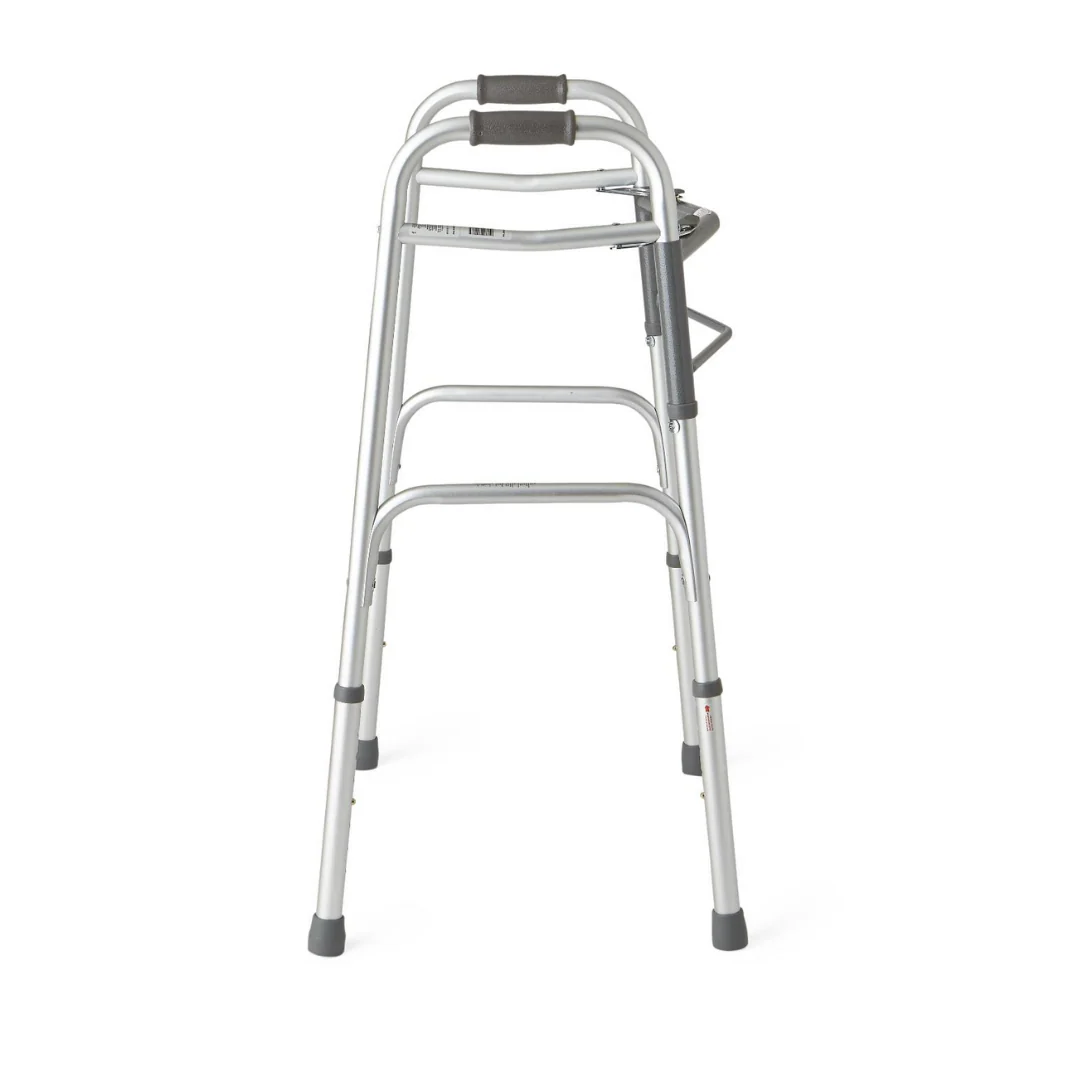 Medline Two-Button Adult Folding Walkers without Wheels - Image 2