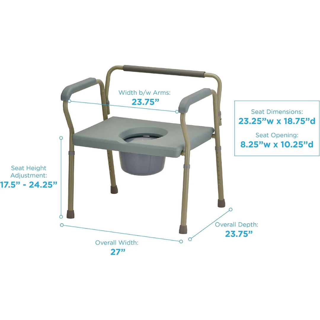 Nova Bariatric Bedside Commode with Extra Wide Seat - Image 2