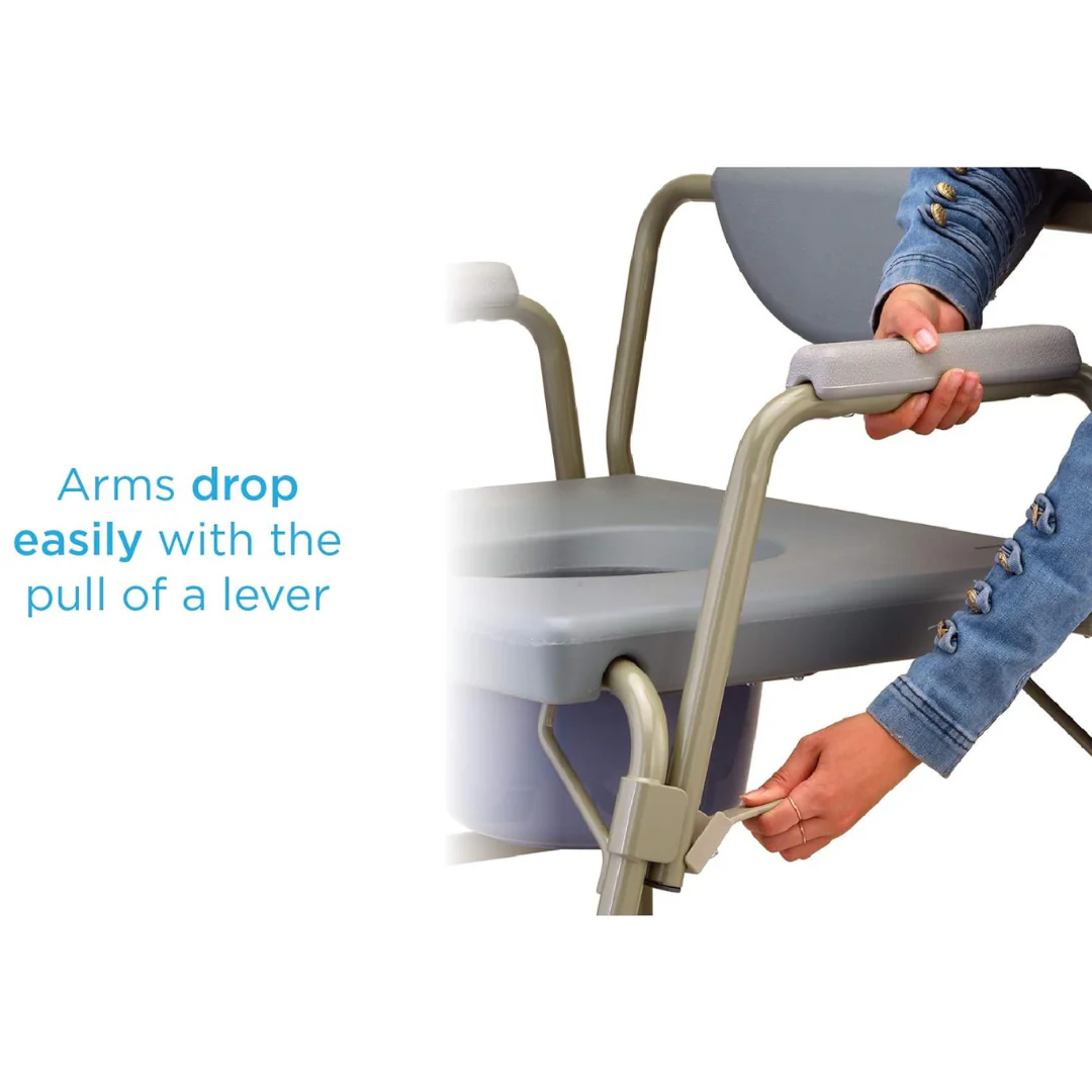 Nova Bariatric Bedside Commode with Drop-Arm Extra Wide Seat - Image 6