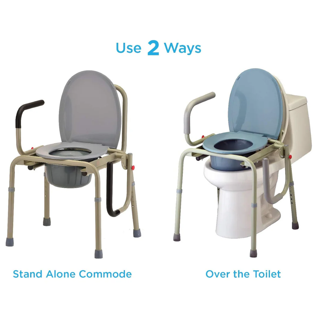 Nova Drop Arm 3-In-1 Commode - Stand Alone or Over Toilet - Image 2
