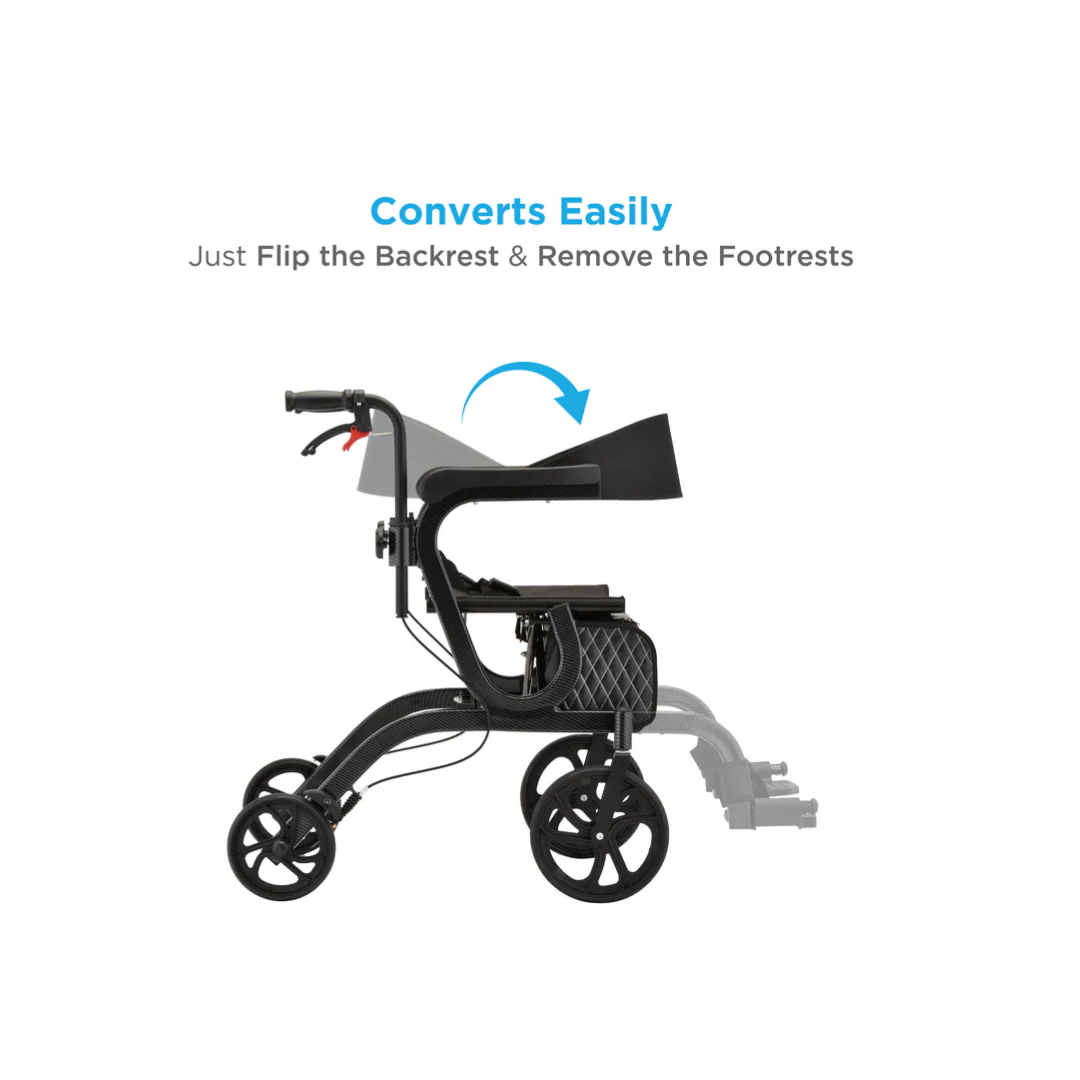 Nova Medical Gemini 2-in-1 Rollator Transport Chair - Image 4