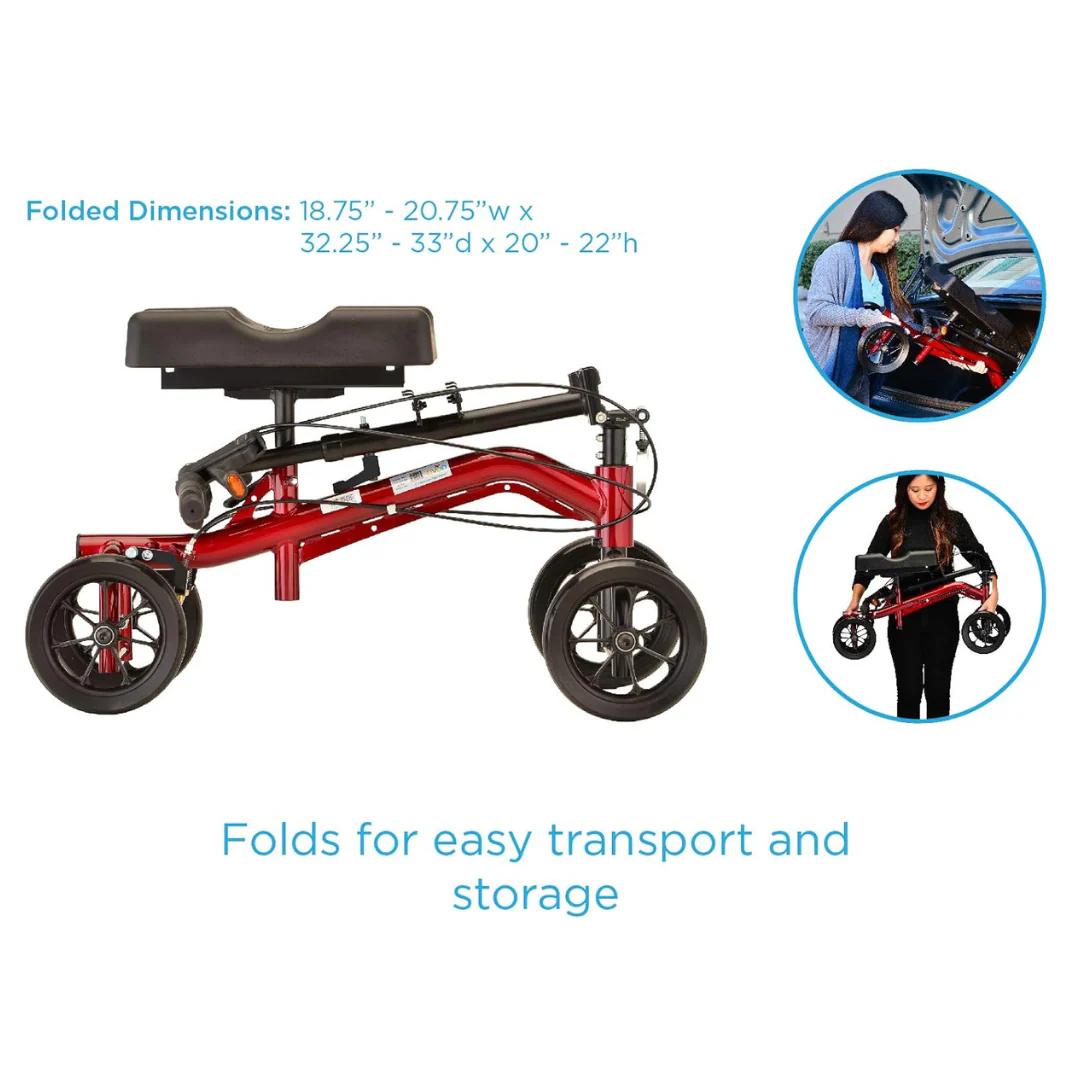 Nova Medical Turning Folding Knee Walker - Height Adjustable - Image 12
