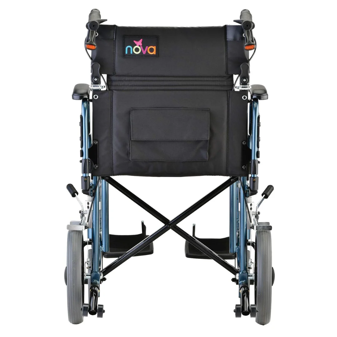 Nova Medical 352 Lightweight Transport Chair with Locking Hand Brakes an XL Wheels - Image 8
