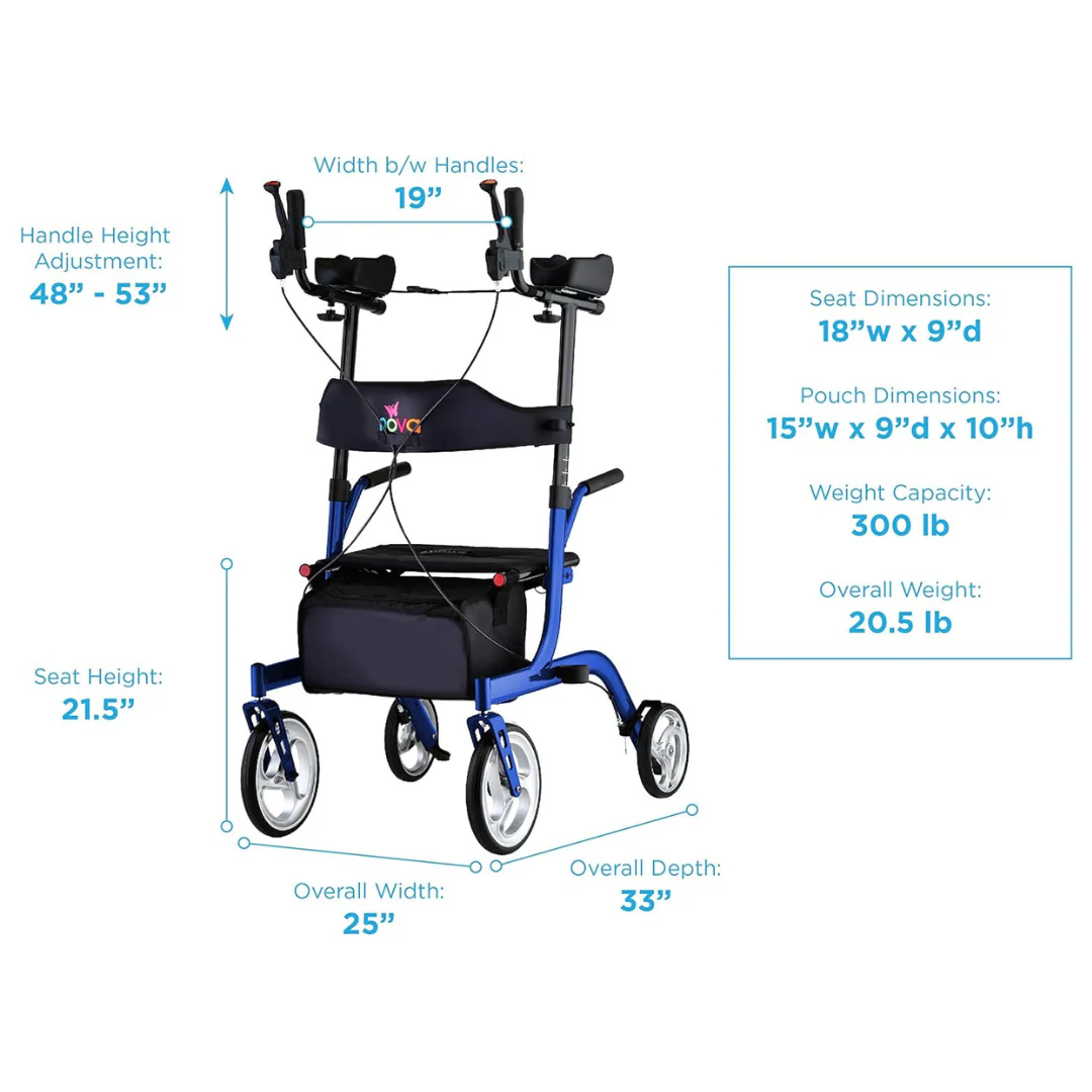 Nova Medical Phoenix Rise UP Rollator - Upright Walker - Open Box - Image 5