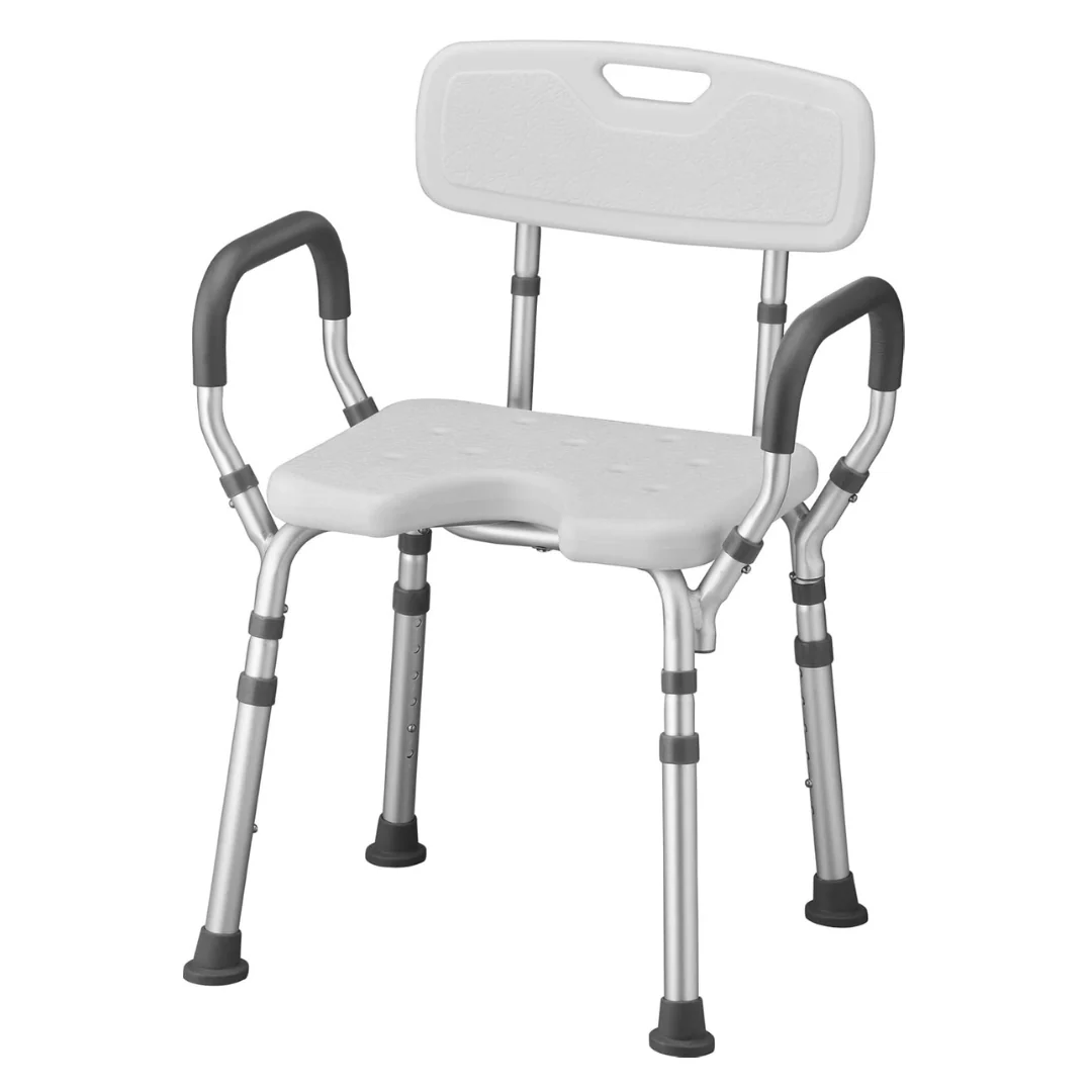 Nova Medical Showe Chair with Back, Arms & Hygienic U-Shape Cutout