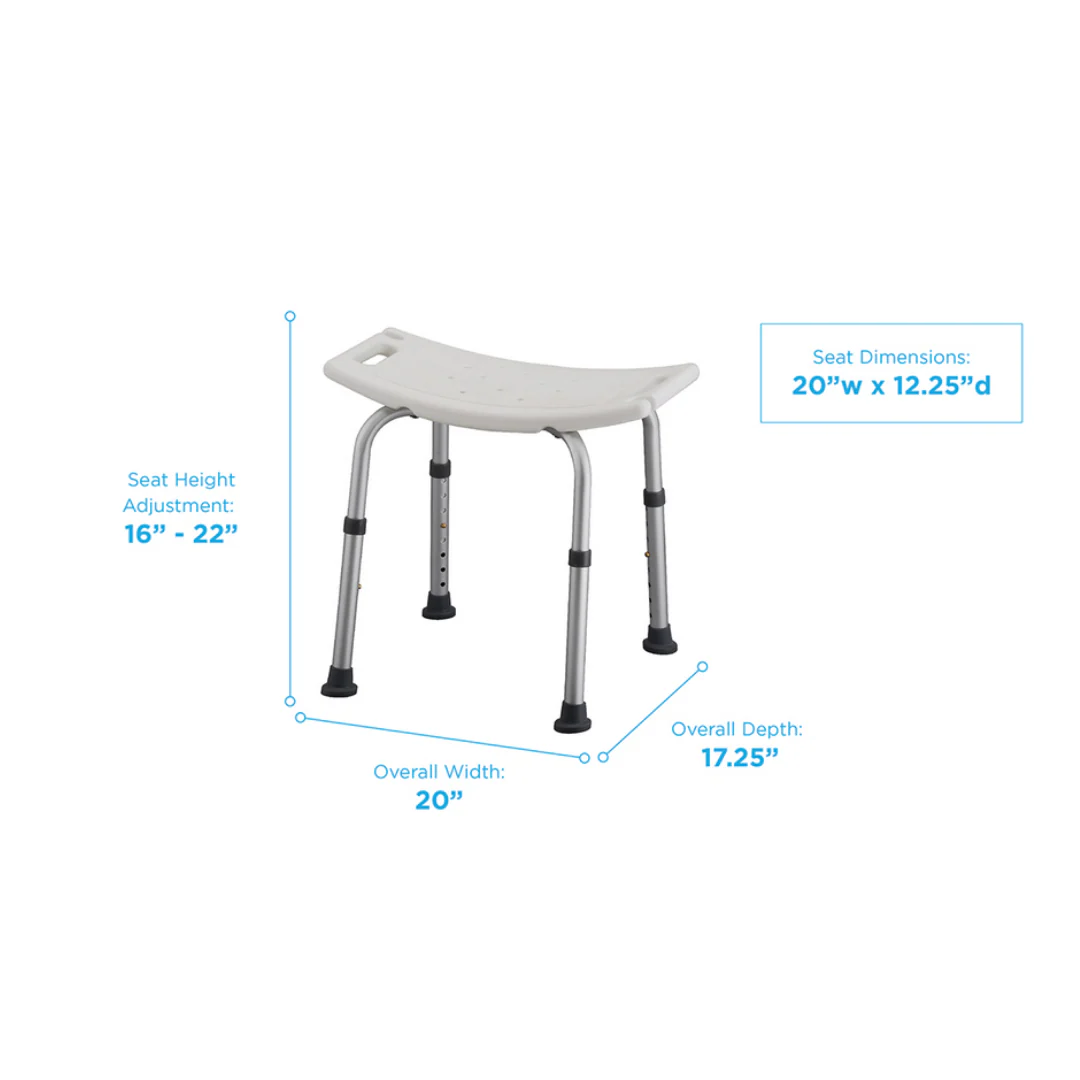 Nova Medical Shower Chair - Height Adjustable with Curved Seat - Image 4