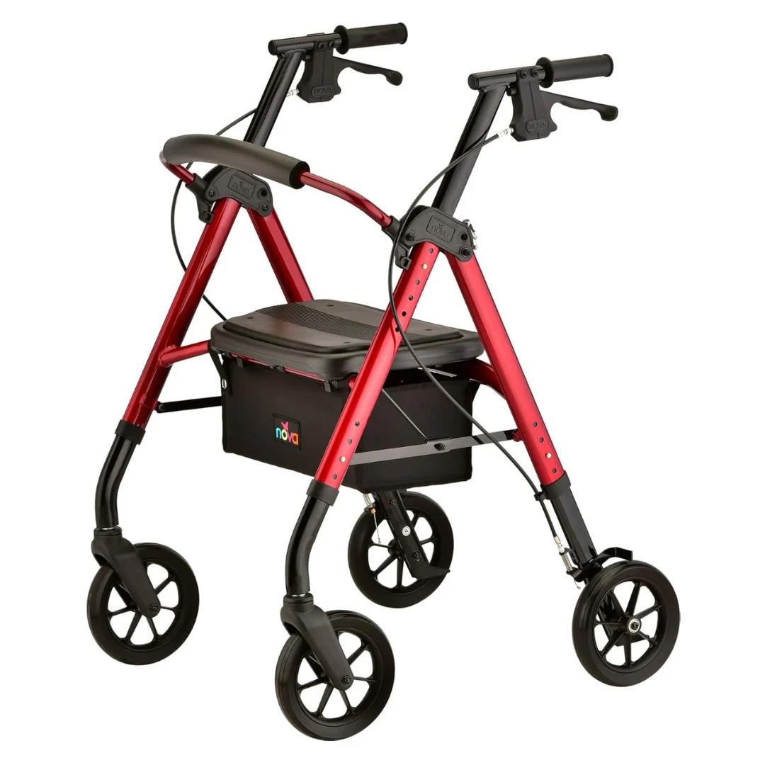 Nova Medical Star DX Heavy Duty Bariatric Rollator Walker with Extra Wide Seat