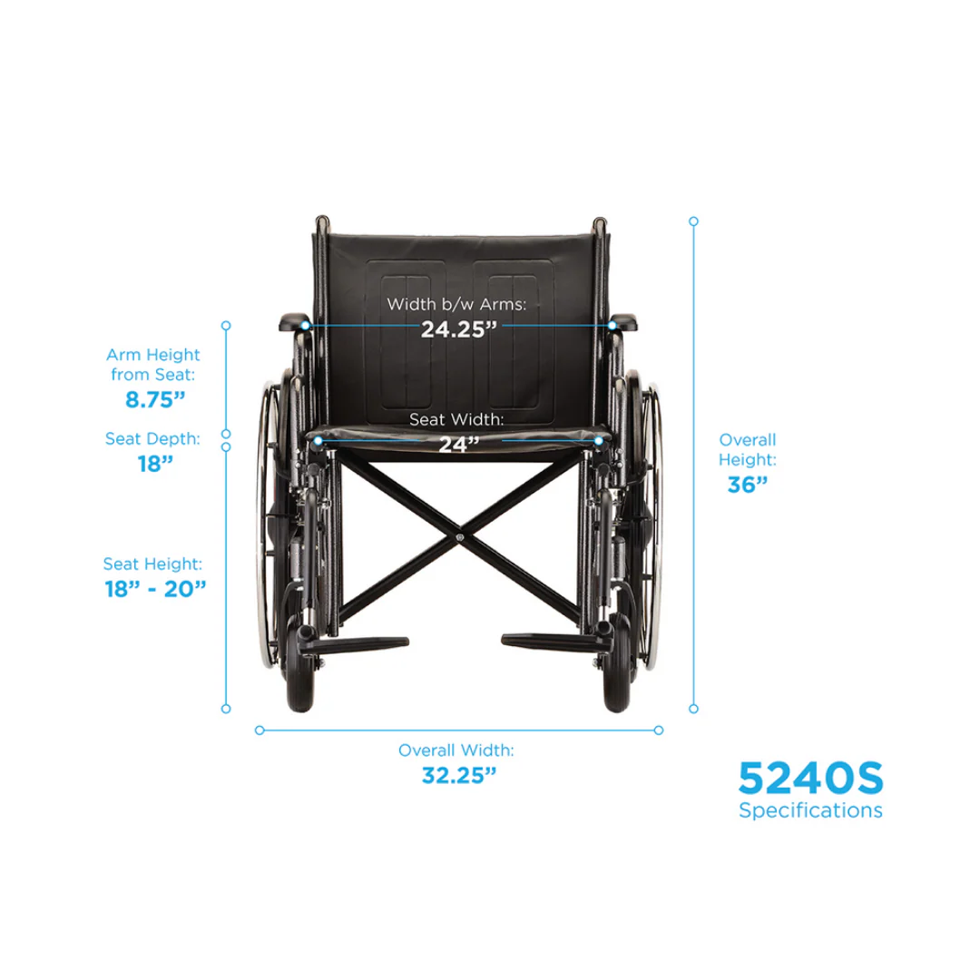 Nova Medical Steel Wheelchair with Detachable Desk Arms - Image 9