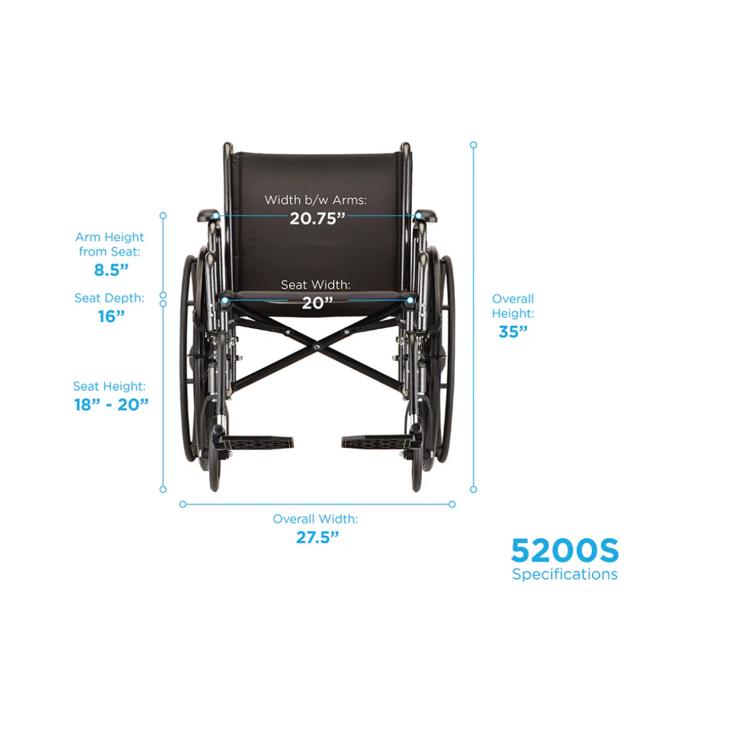 Nova Medical Steel Wheelchair with Detachable Desk Arms - Image 15