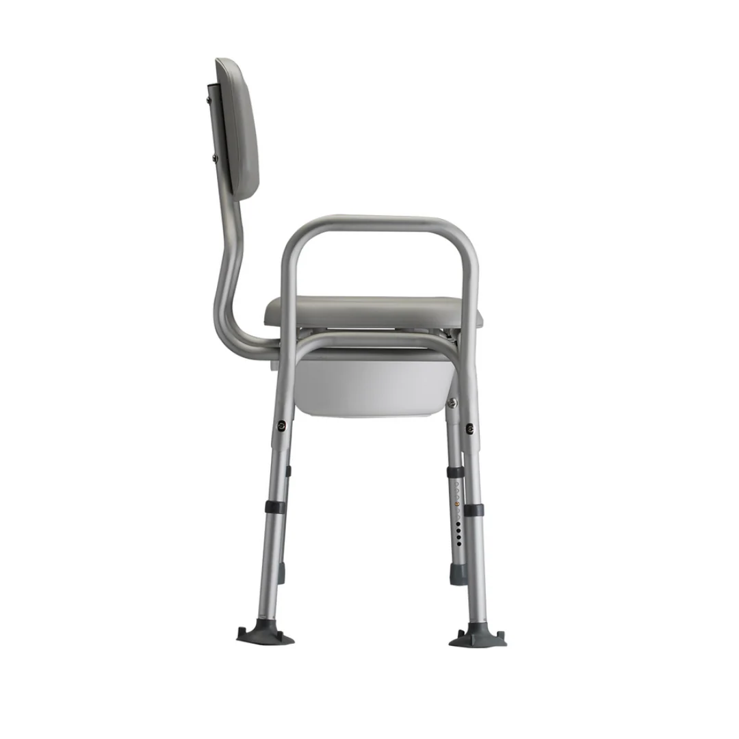 Nova Medical Padded Transfer Bench With Commode With Detachable Back - Image 5