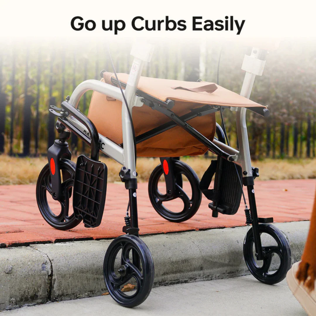 Paiseec R1 2-in-1 Rollator Walker Transport Chair - Image 9