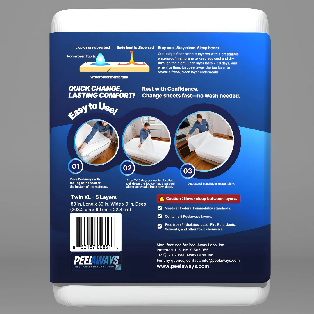 Peelaways Multi-Layer Disposable & Waterproof Fitted Sheets - Image 5