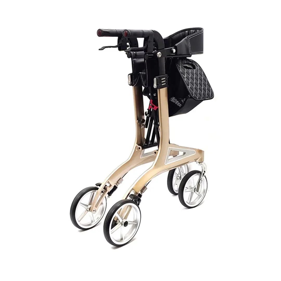 Rhythm Arpeggio Folding Portable Rollator with XL 8"Wheels - Champagne - Image 3