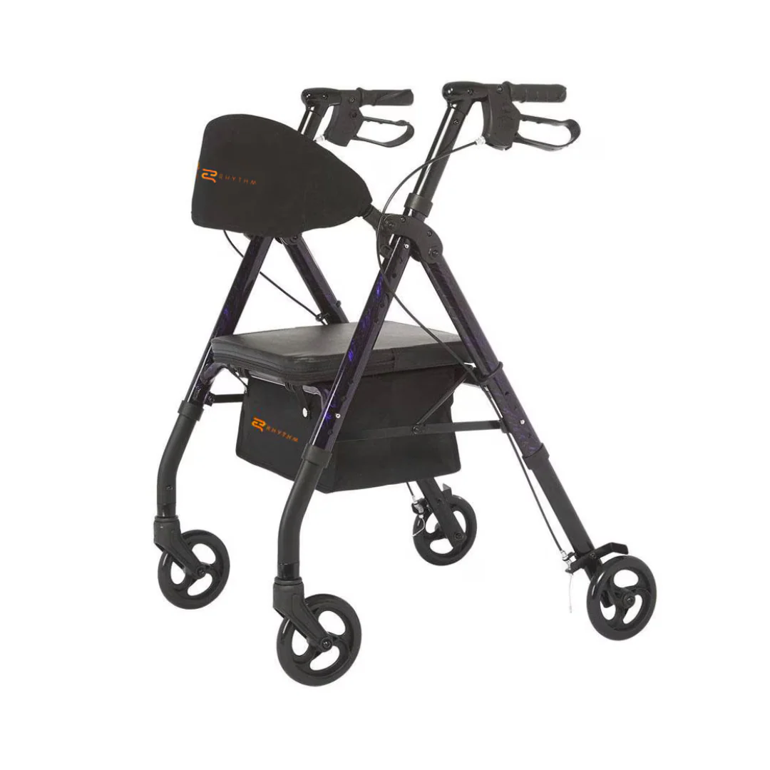 Rhythm Royal Universal Aluminum 4-Wheel Rollator with Universal Height Adjustment - Image 4