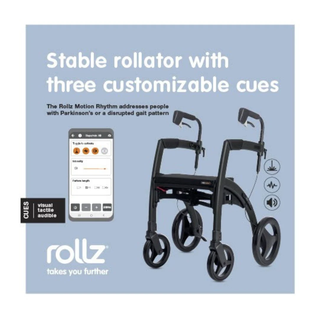 Rollz Motion Rhythm 2-in-1 Parkinson Rollator Transport Chair with 1 Laser Cue - Image 4