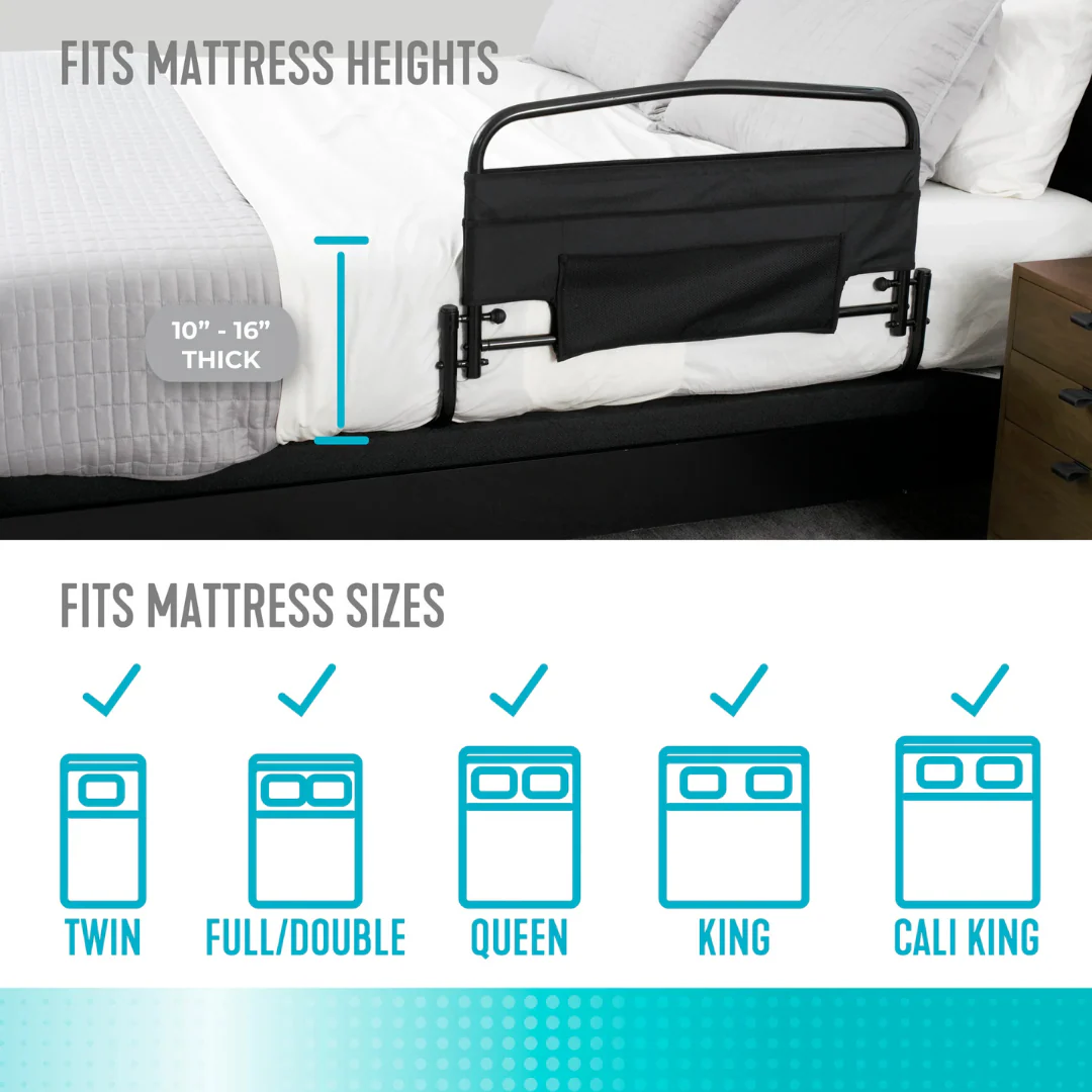 Stander Safety Bed Rail & Padded Pouch - 30" Rail Length - Image 4