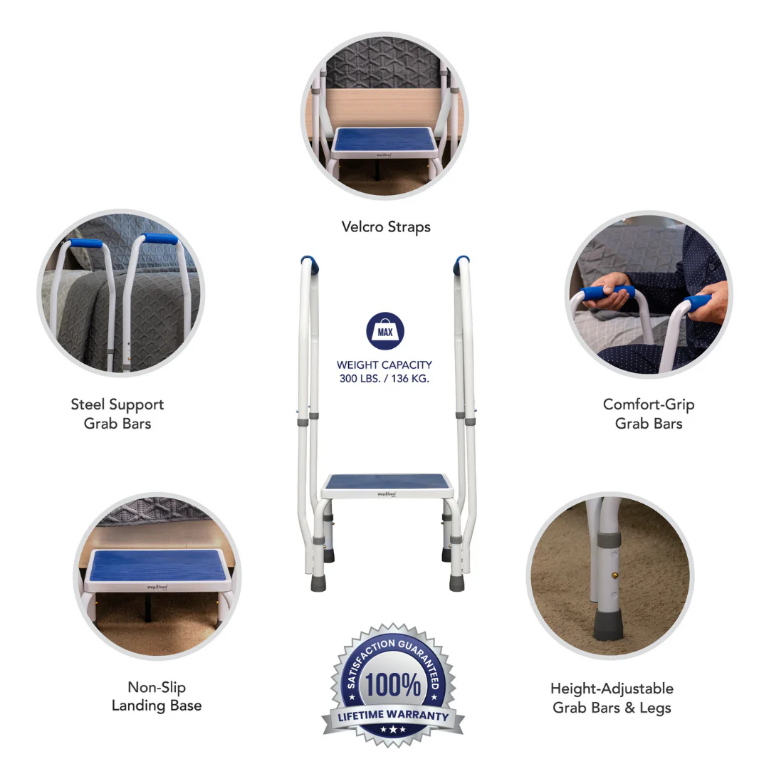 Step2Bed Mini Bedside Stepper with Fall Prevention Handles - Image 3