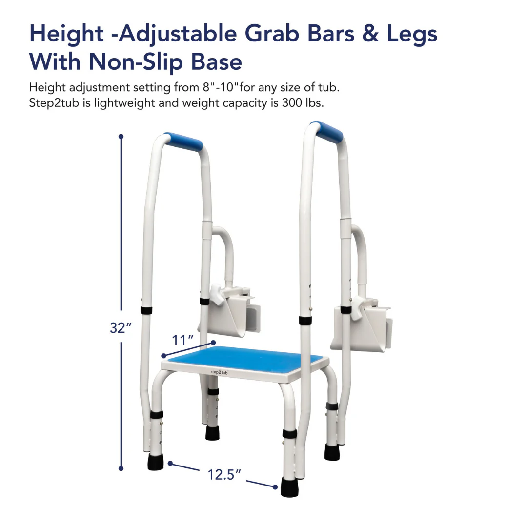 Step2Tub Bathtub Step Stool with Fall Prevention Handles - Image 6