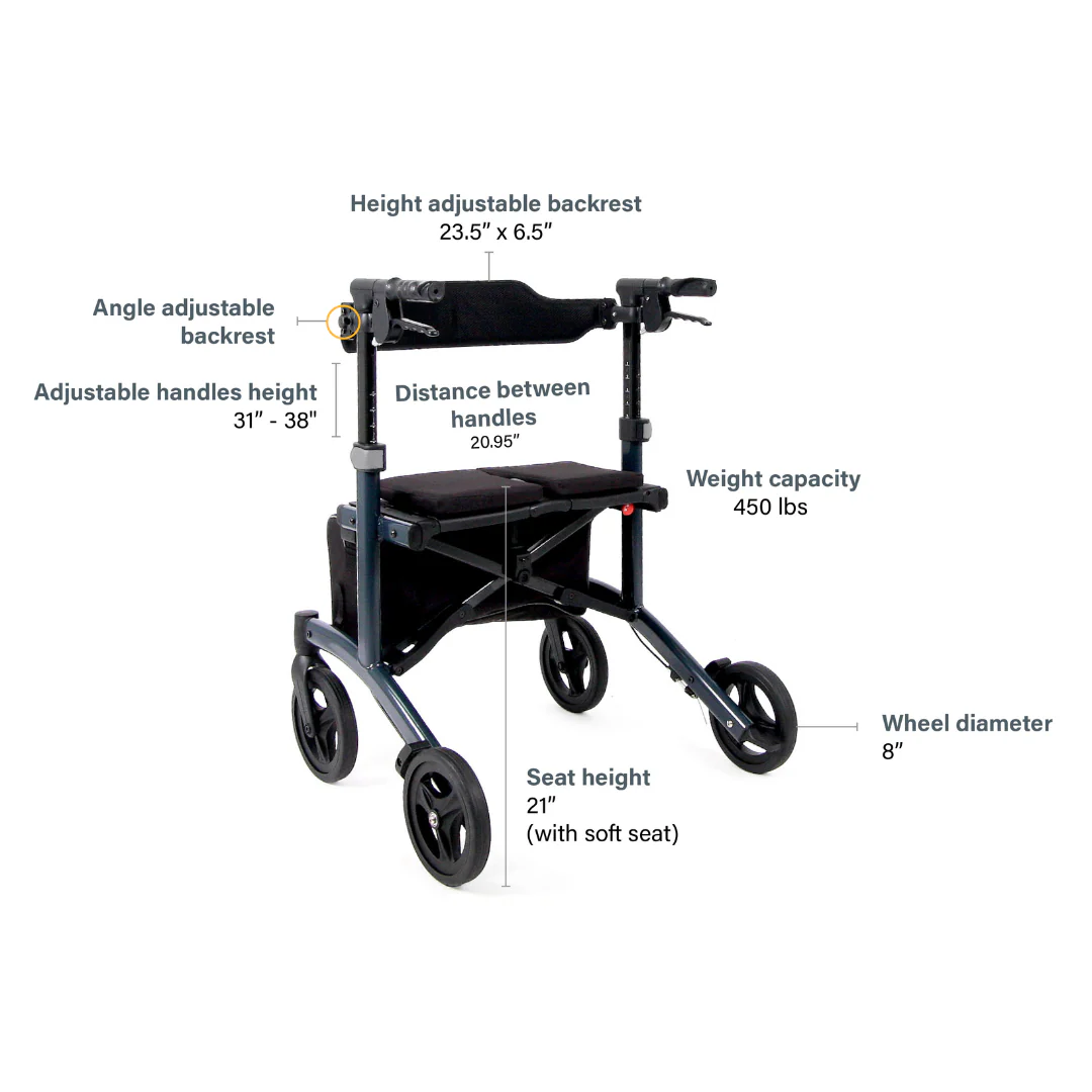 Triumph Mobility Escape HD Folding Bariatric Rollator - Image 3